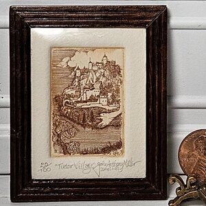 John Anthony Miller Copper Plate Etching "Tutor Village"